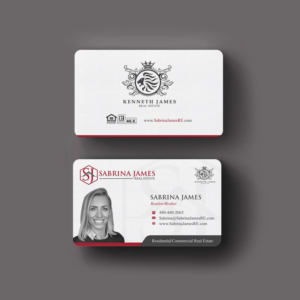 Business Card Design by INDIAN_Ashok for Sabrina James Real Estate | Design: #27543727
