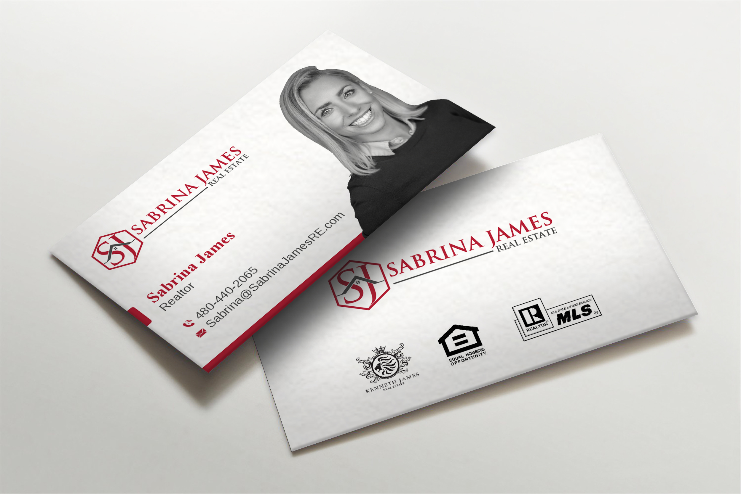 Business Card Design by LAXMI DESIGNHUB for Sabrina James Real Estate | Design #27543163