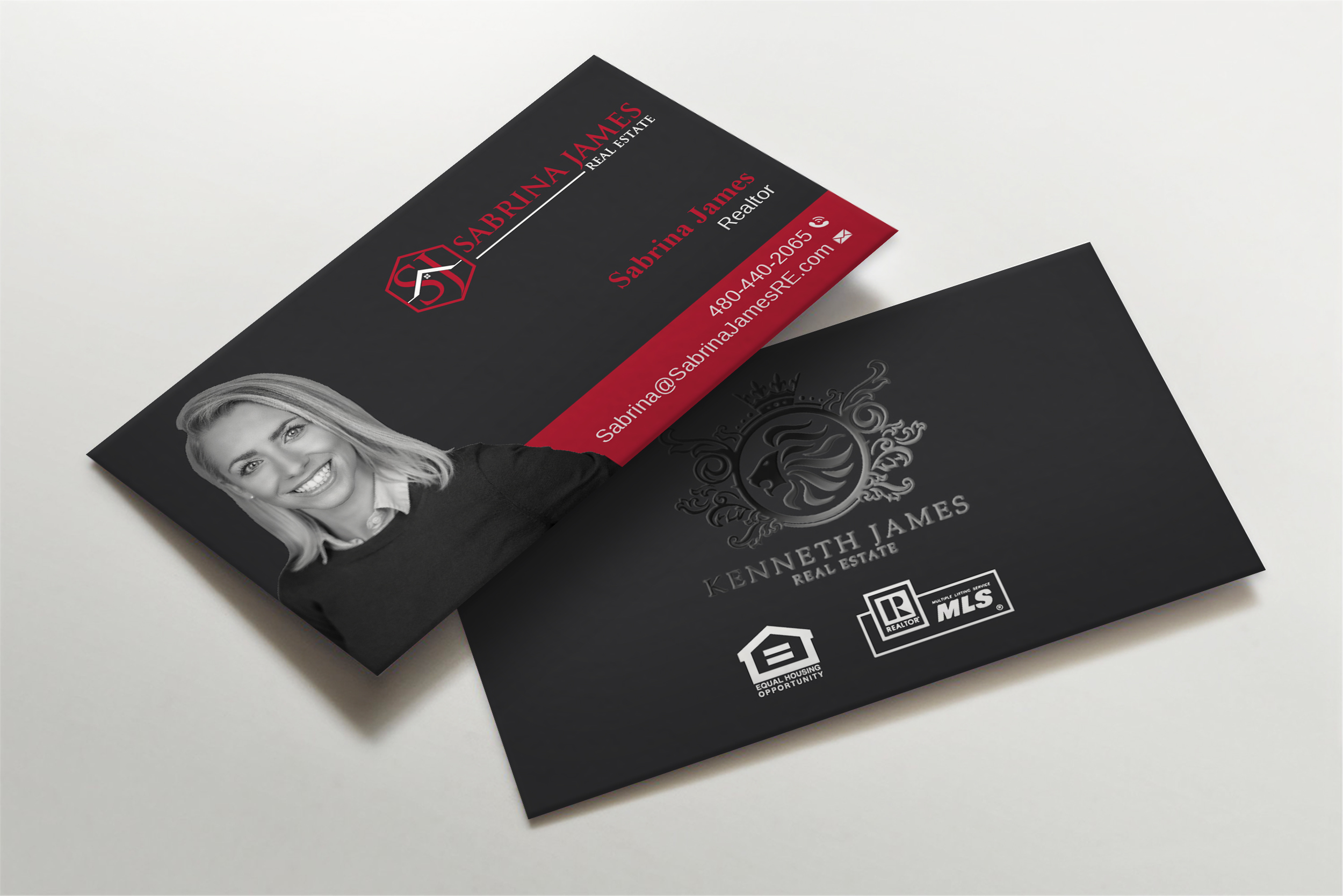 Business Card Design by LAXMI DESIGNHUB for Sabrina James Real Estate | Design #27543185