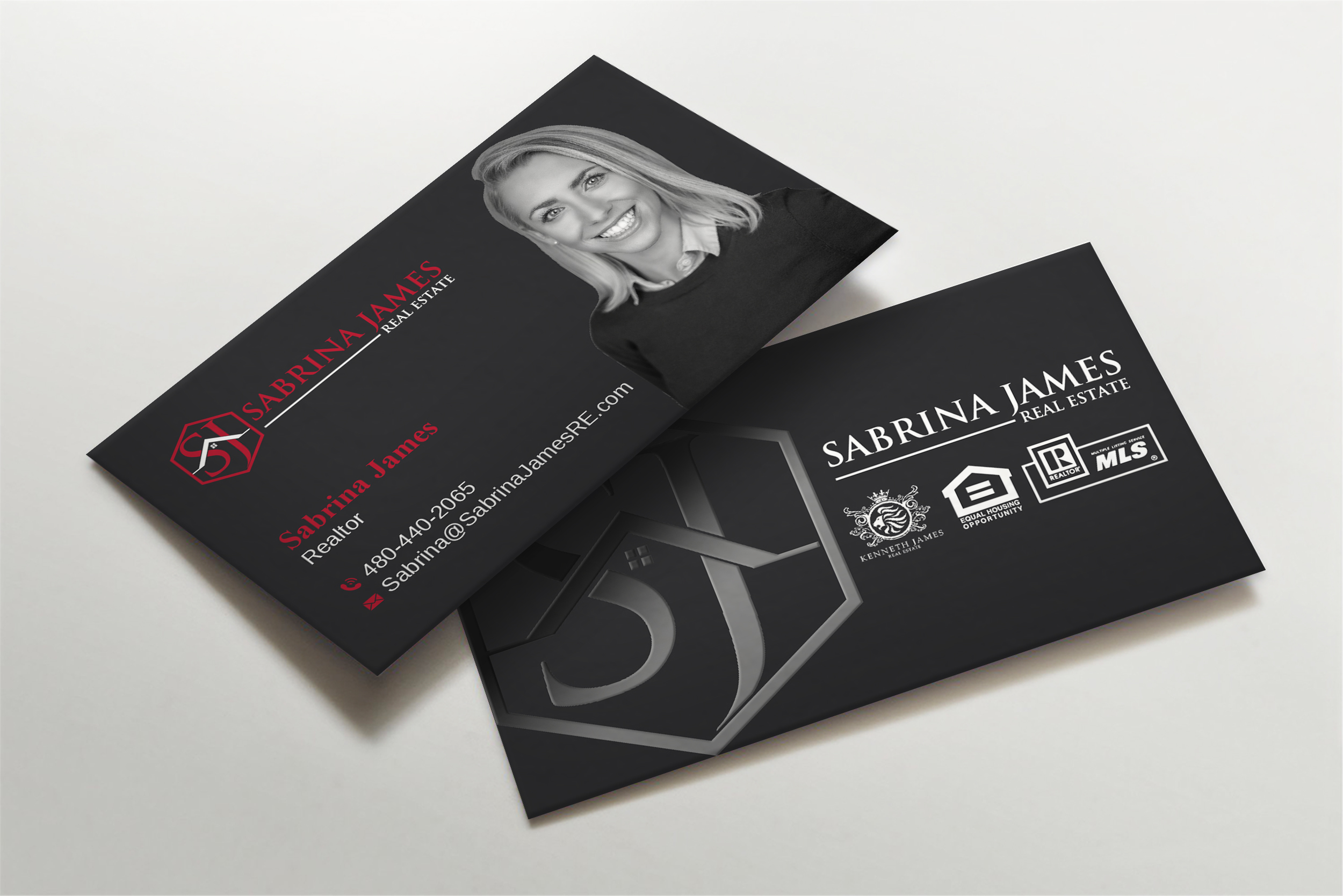 Business Card Design by LAXMI DESIGNHUB for Sabrina James Real Estate | Design #27543186