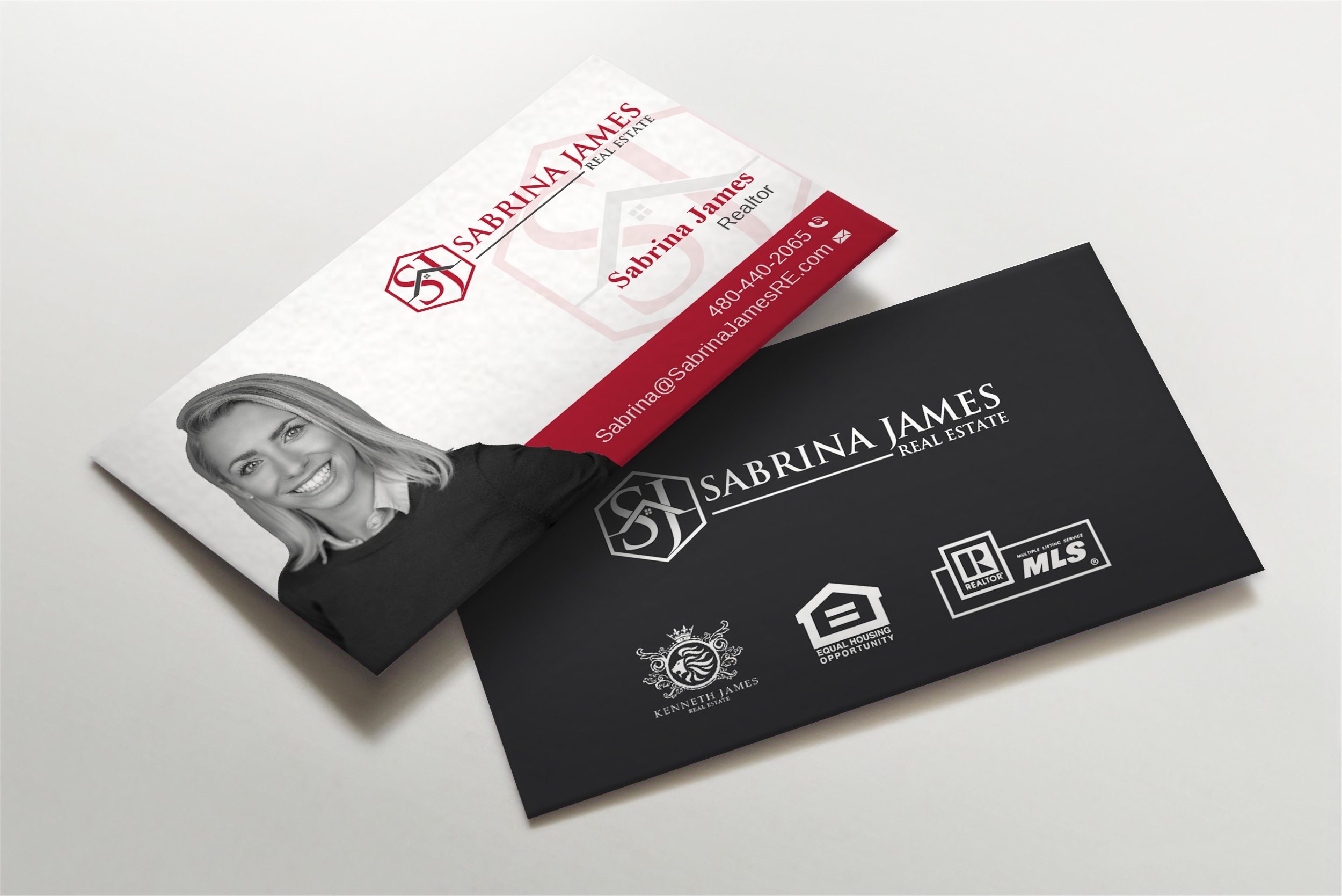 Business Card Design by LAXMI DESIGNHUB for Sabrina James Real Estate | Design #27543187