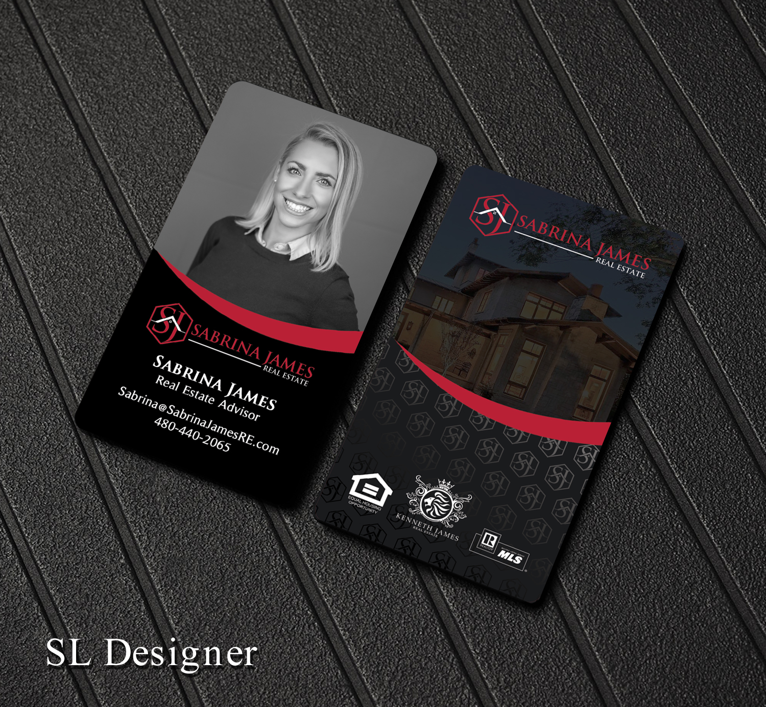 Visitenkarten-Design von SL Designer für Sabrina James Real Estate | Design #27564801