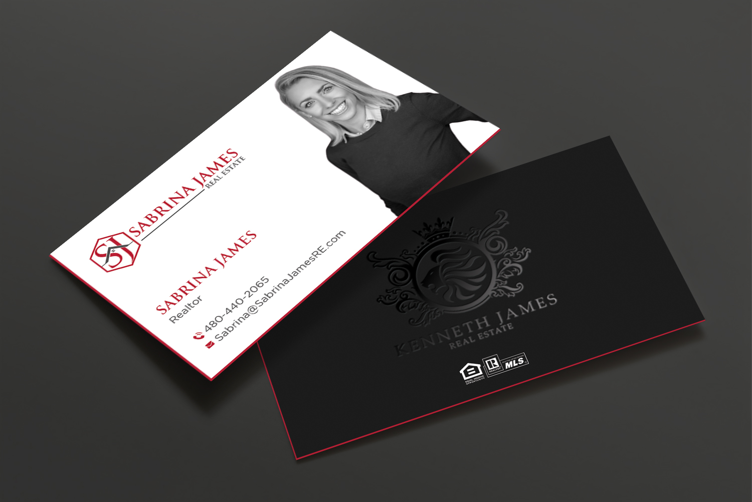 Business Card Design by DesignShout for Sabrina James Real Estate | Design #27542534