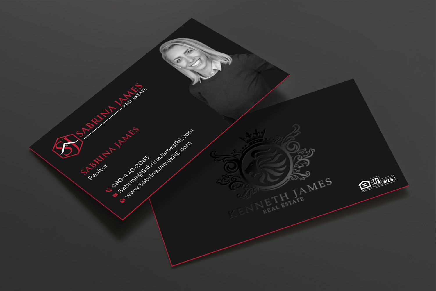 Business Card Design by DesignShout for Sabrina James Real Estate | Design #27542765