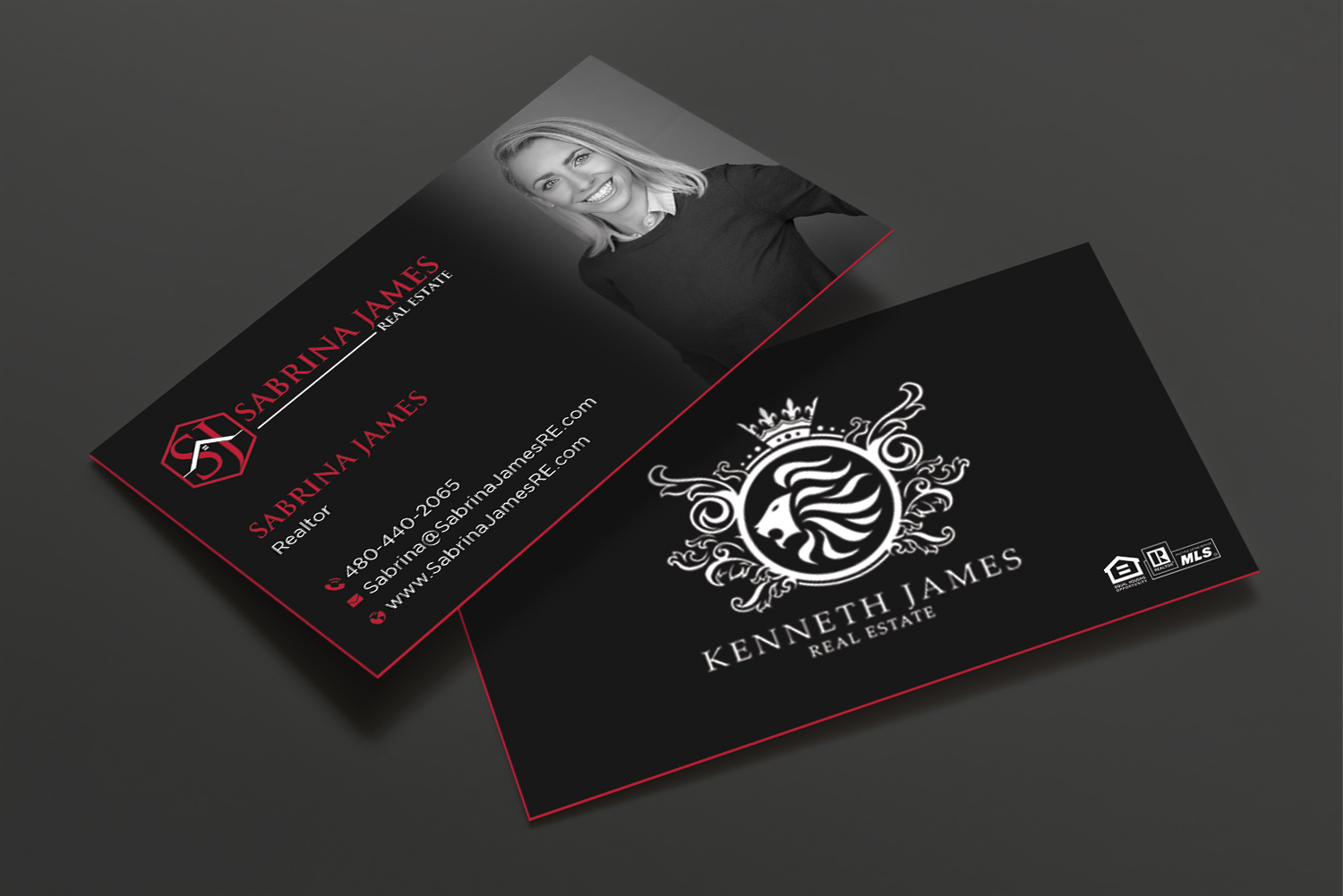 Business Card Design by DesignShout for Sabrina James Real Estate | Design #27542783
