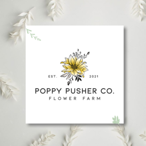 Poppy Pusher Co.  Flower Farm | Logo Design by Smart Stuart