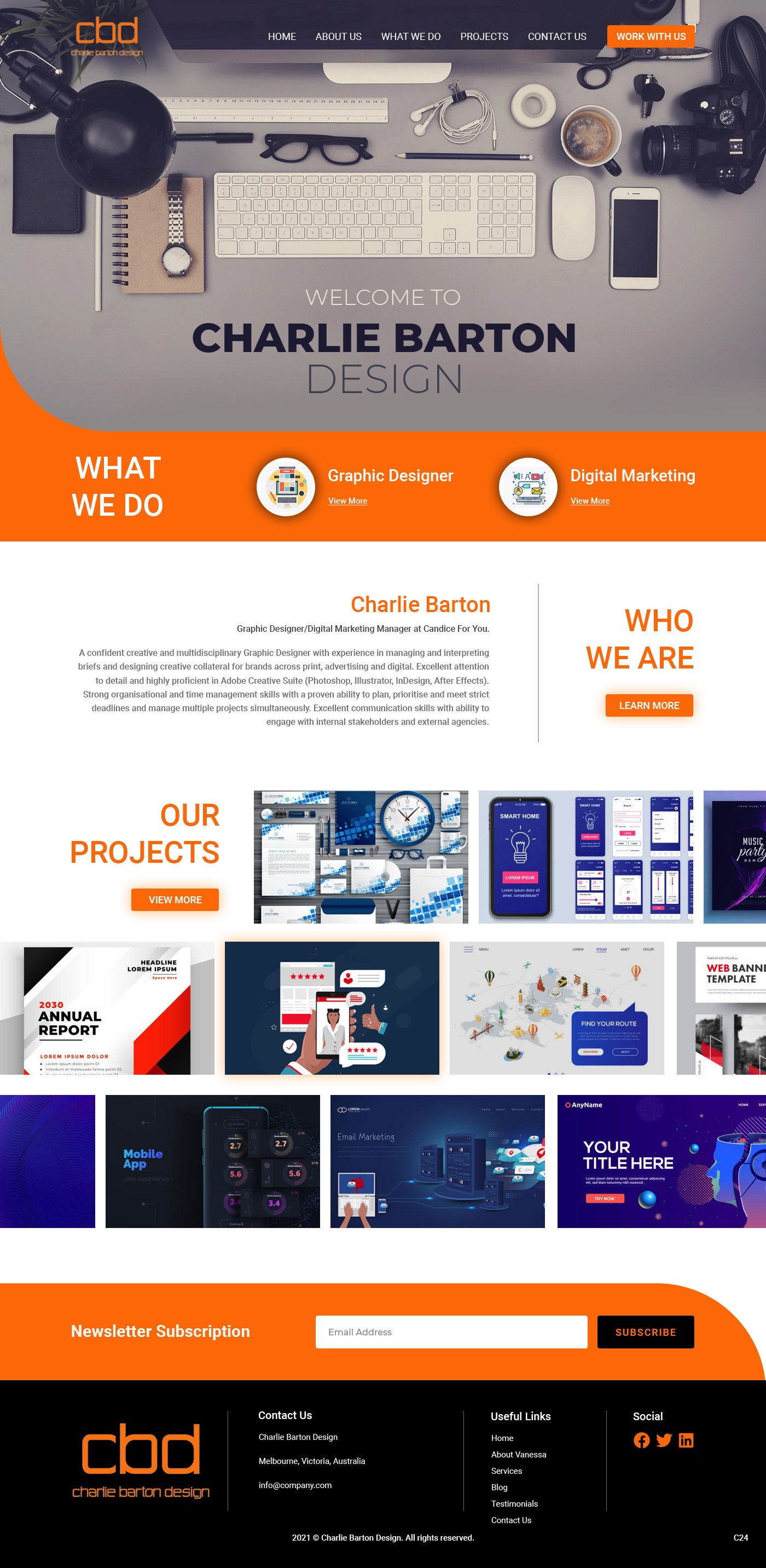 Squarespace-Design von pb für Charlie Barton Design | Design #27558174