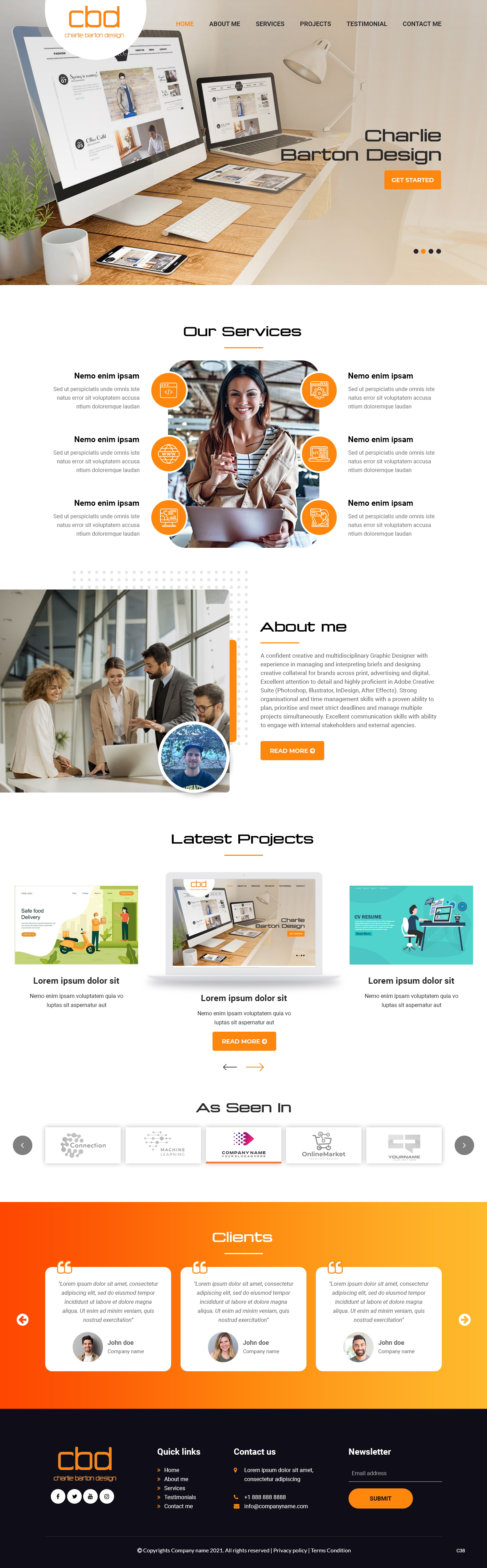 Squarespace Design by pb for Charlie Barton Design | Design #27558175