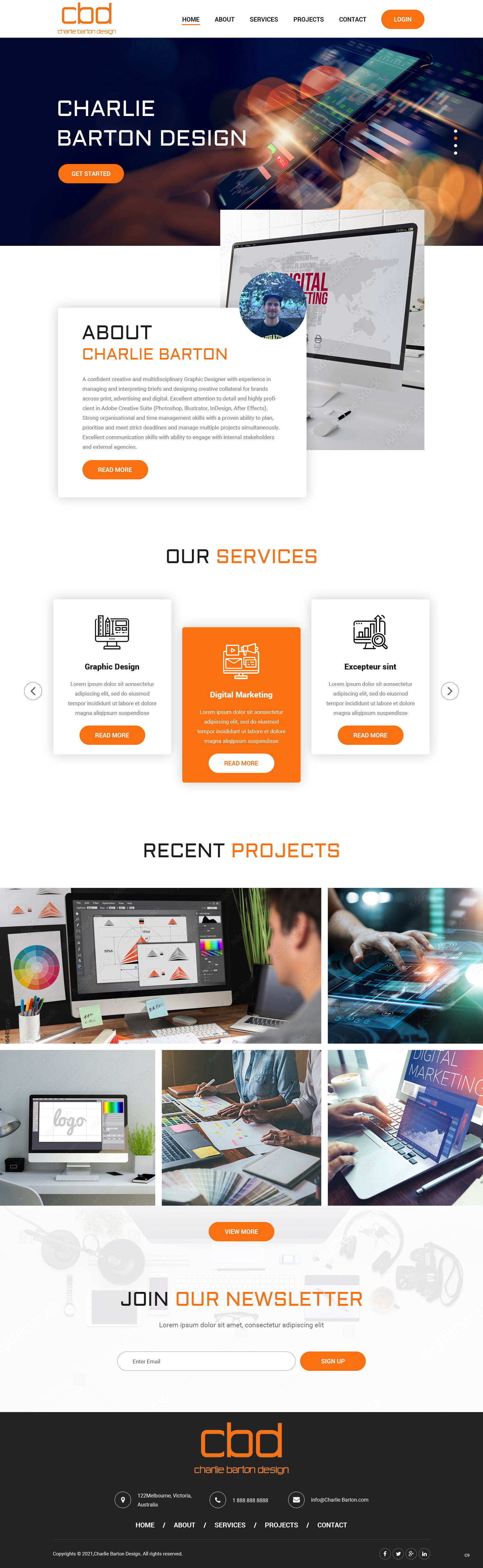 Squarespace Design by pb for Charlie Barton Design | Design #27558176