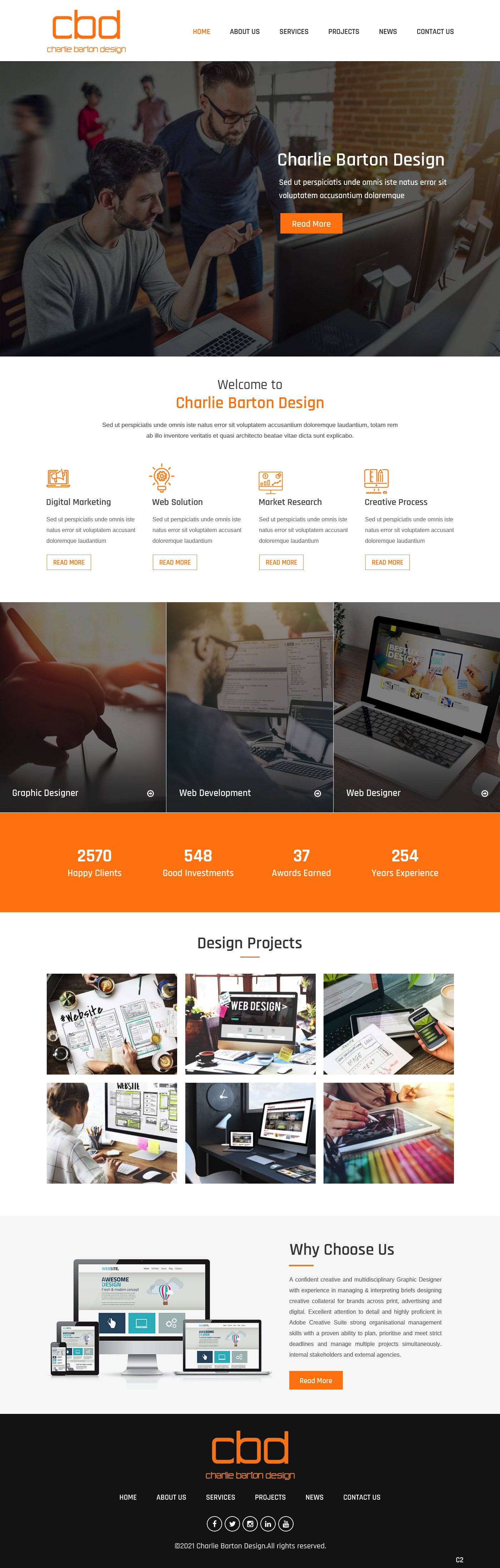 Squarespace Design by pb for Charlie Barton Design | Design #27558177
