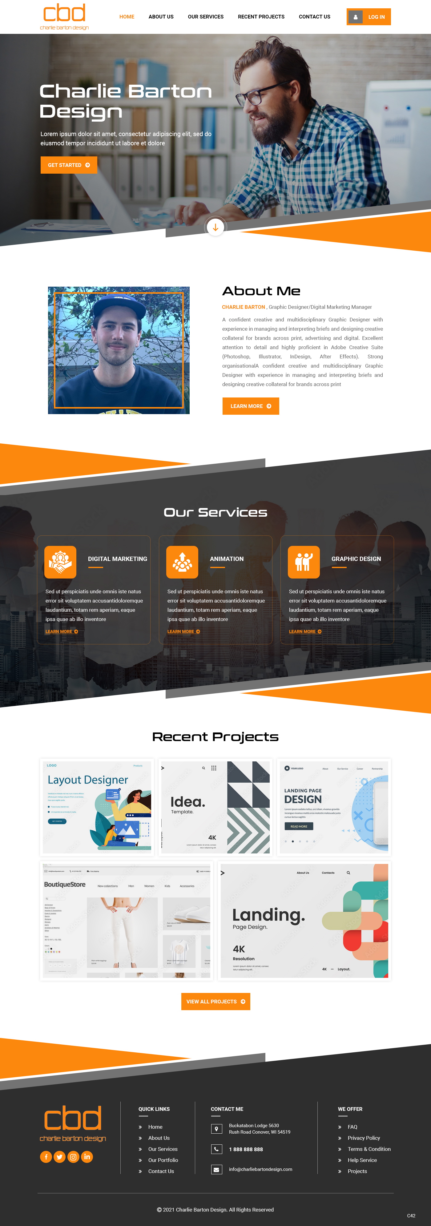 Squarespace Design by pb for Charlie Barton Design | Design #27558189