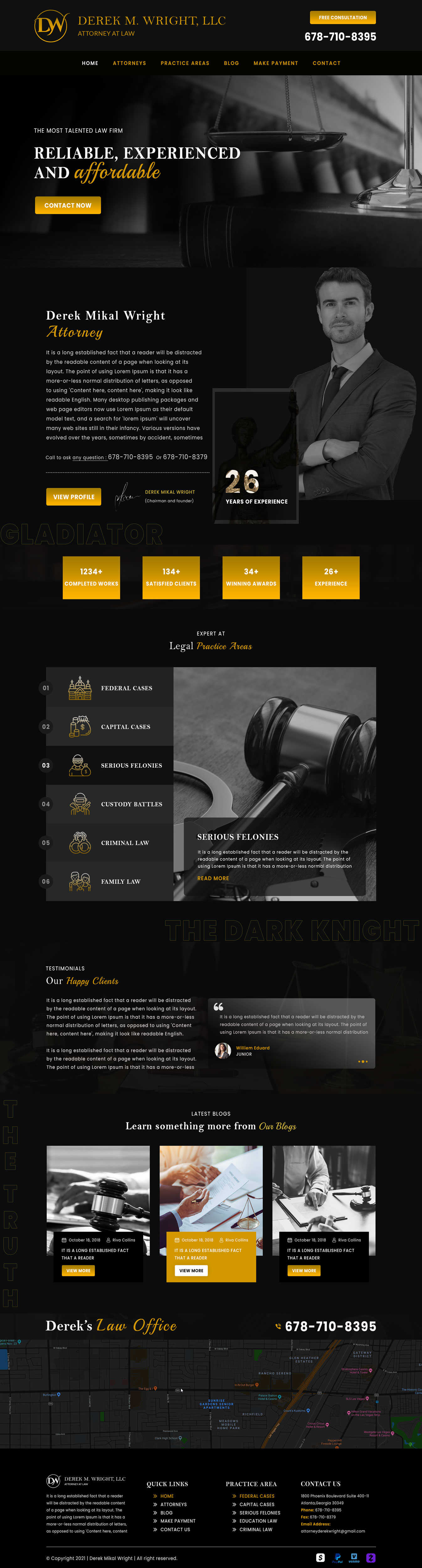 Wordpress Design by VC for Derek M Wright LLC | Design: #27568326