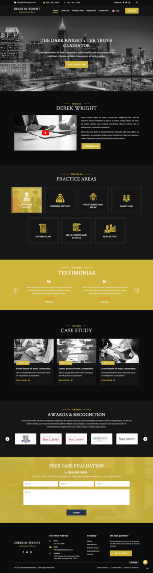 Wordpress Design by pb for Derek M Wright LLC | Design: #27558198