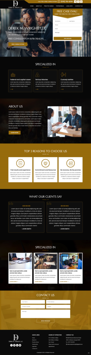 Wordpress Design by pb for Derek M Wright LLC | Design: #27558199
