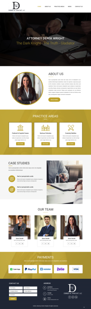 Wordpress Design by pb for Derek M Wright LLC | Design: #27558200