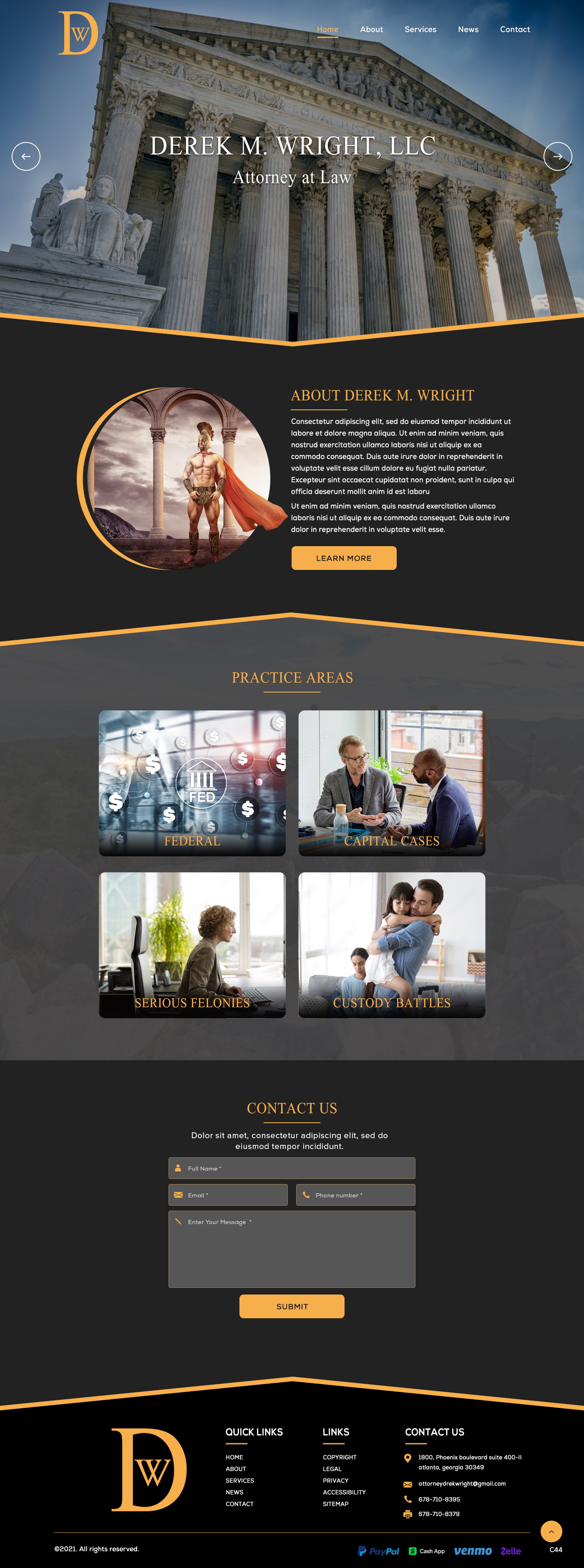 Wordpress Design by pb for Derek M Wright LLC | Design #27558205