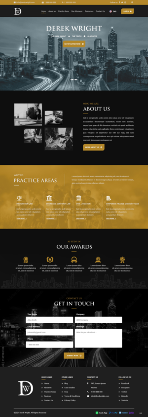 Wordpress Design by pb for Derek M Wright LLC | Design: #27558206