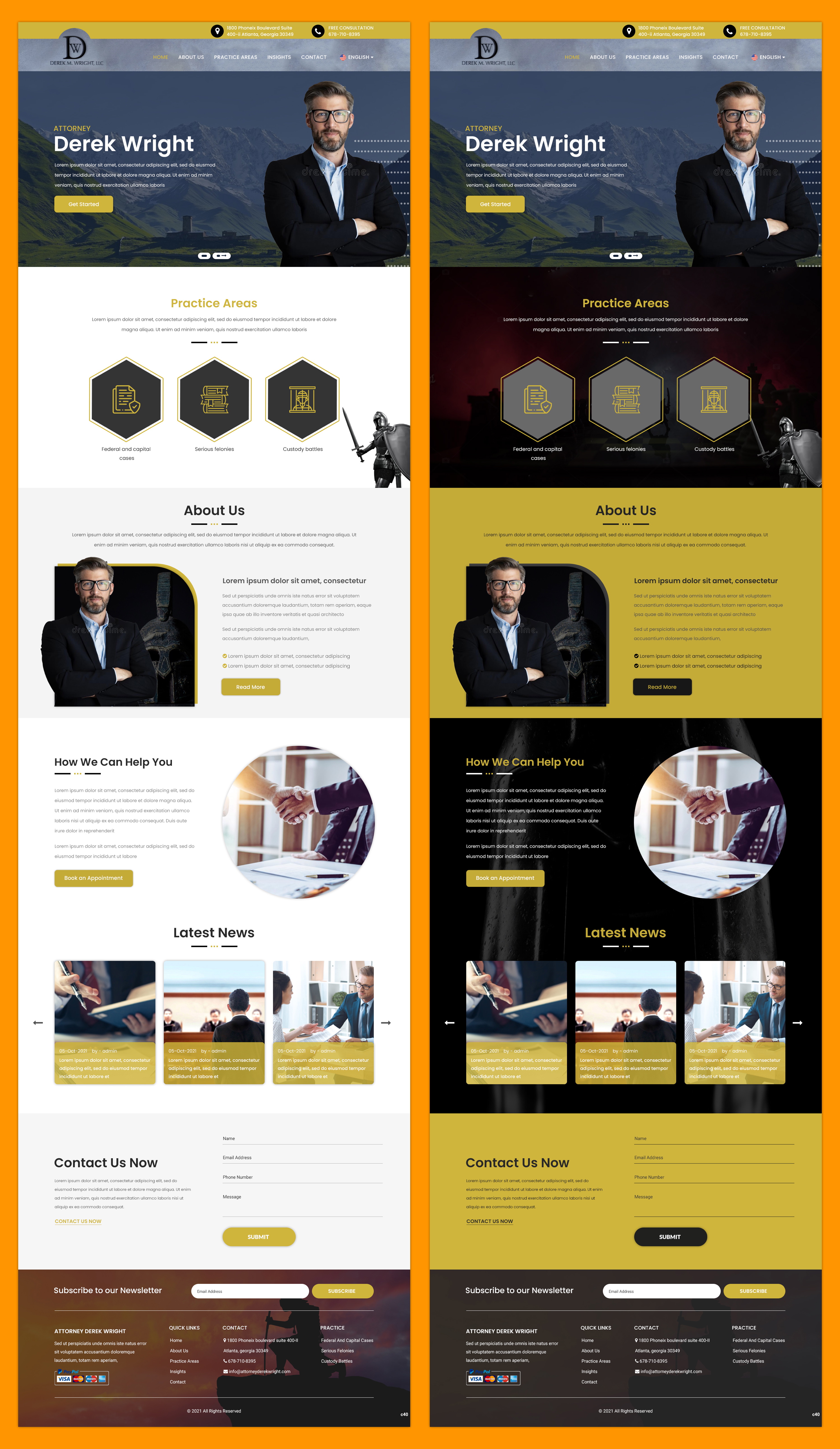 Wordpress Design by pb for Derek M Wright LLC | Design #27558207