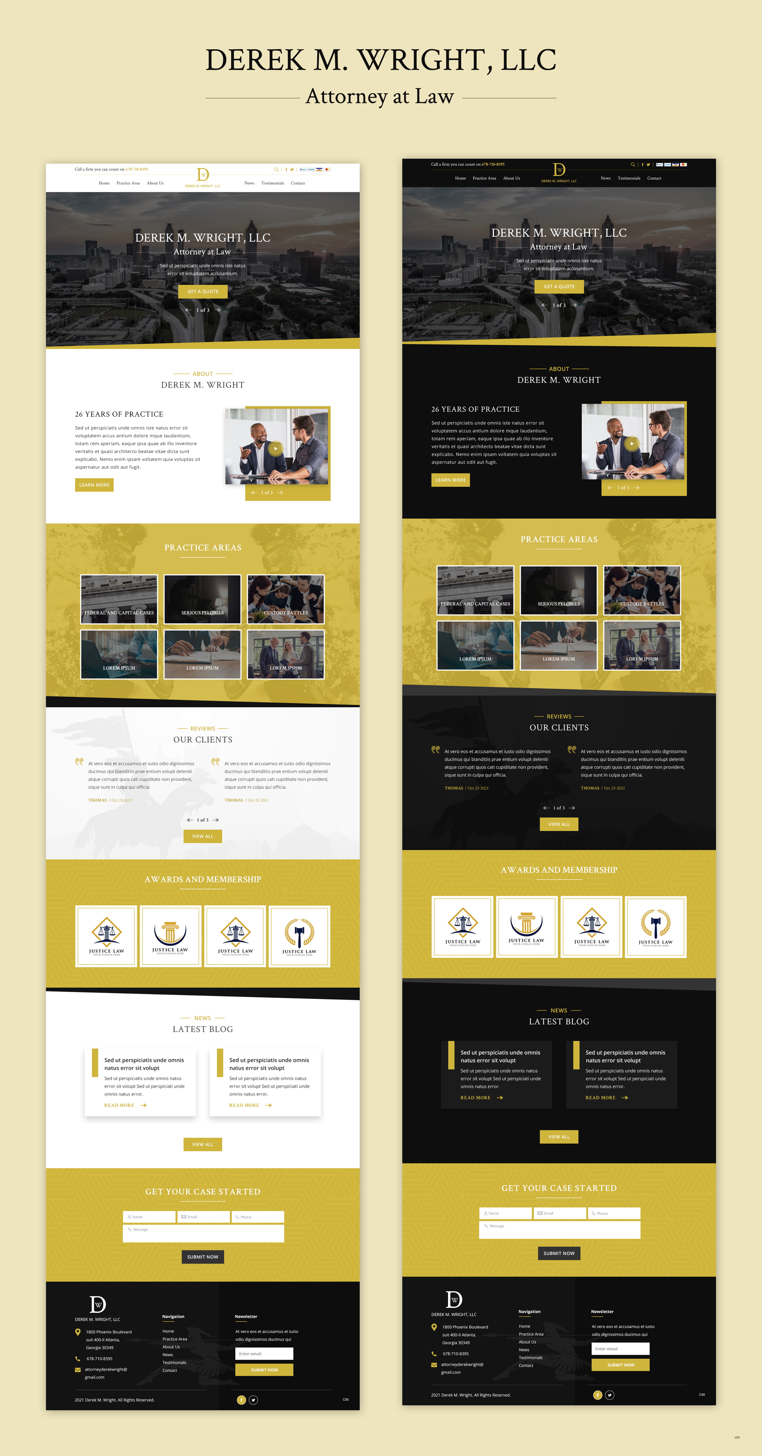 Wordpress Design by pb for Derek M Wright LLC | Design #27558214
