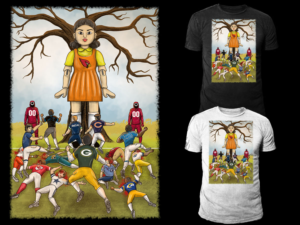 A piece: Digital art- Squid games robot NFL theme (Az cardinals) | Design de T-shirt par Falih A