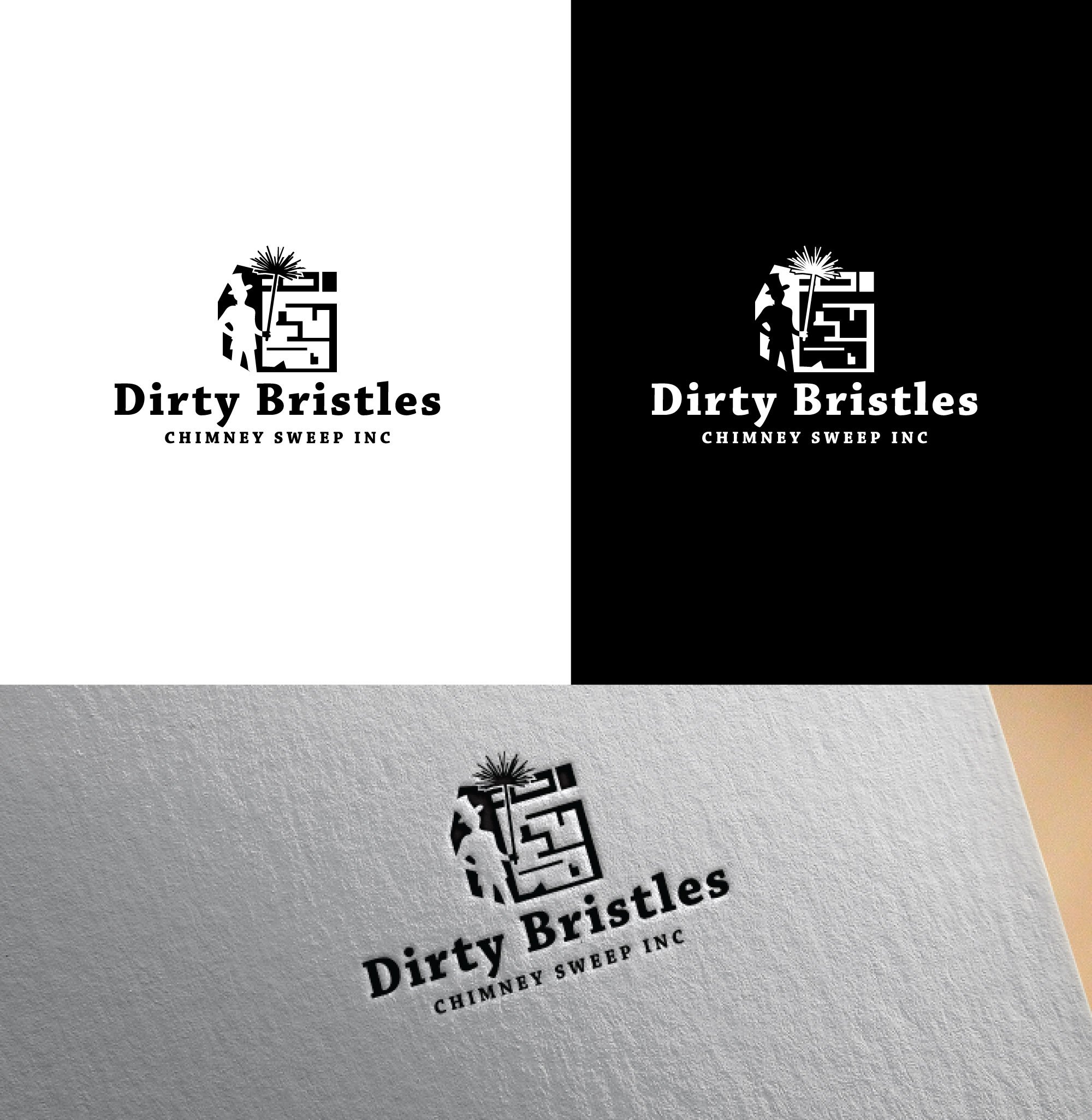 Logo Design by RRR Design for Dirty Bristles Chimney Sweep Inc | Design #27570759