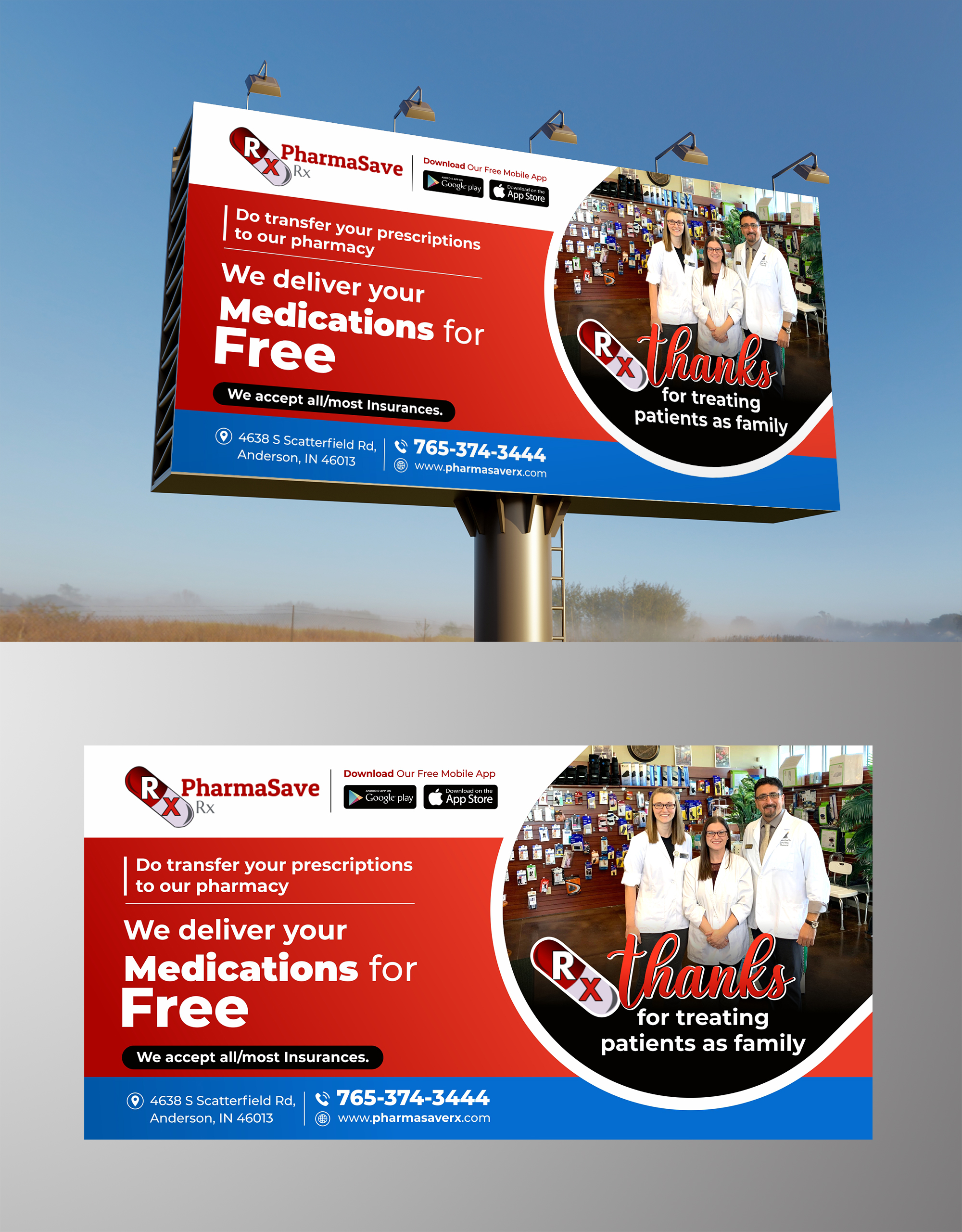 Diseño de Cartelera por ecorokerz para PharmaSave Rx | Diseño #27574123