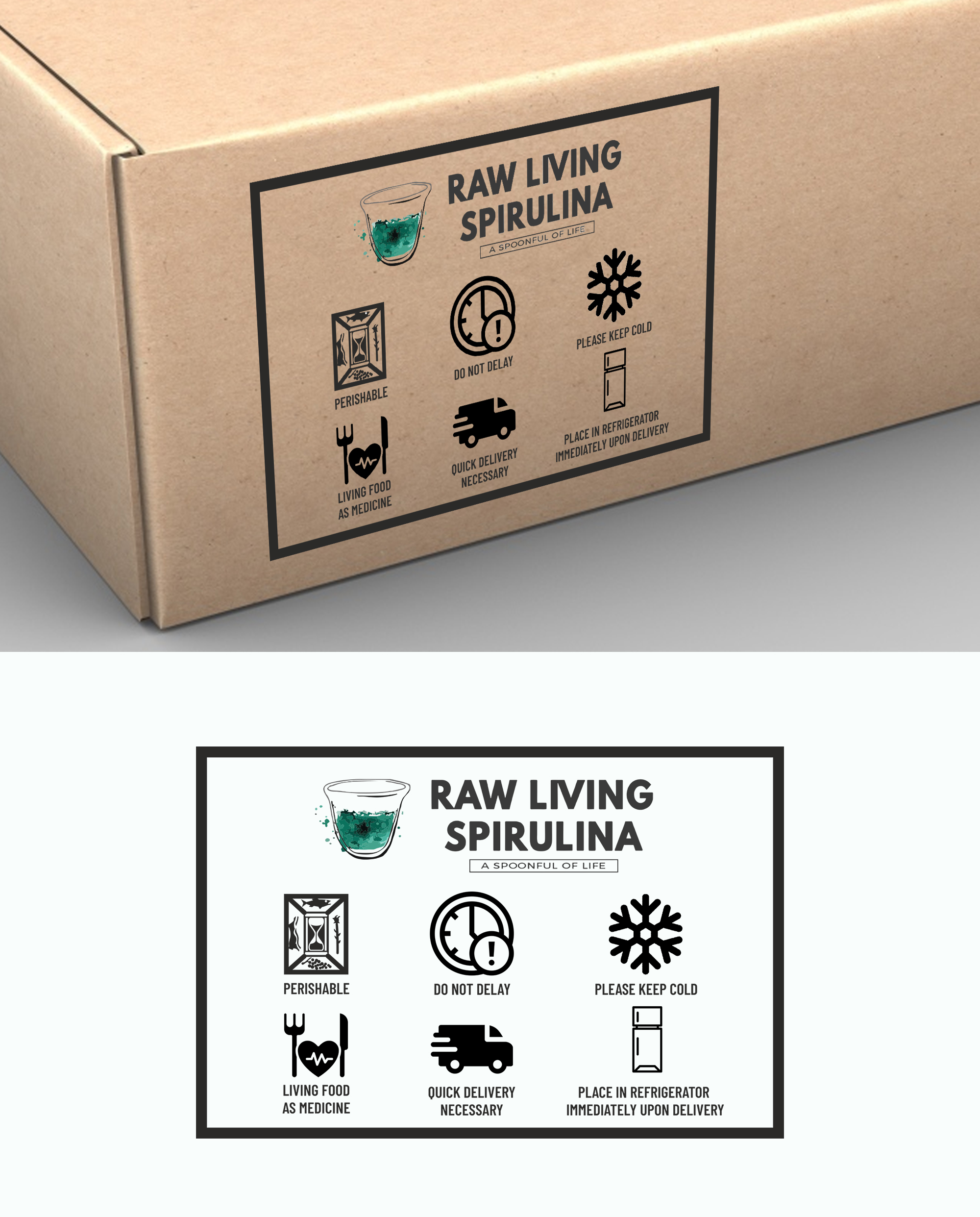 Sticker Design by ecorokerz for Raw Living Spirulina | Design #27574125