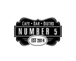 Number 5, Cafe, Bar, Bistro, Est 2014. | Logo-Design von artespraticas