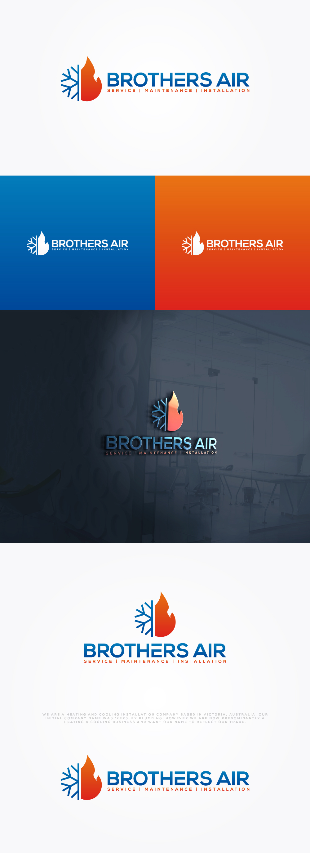 Logo Design by AlphabetZero.com for Brothers air | Design #27608689