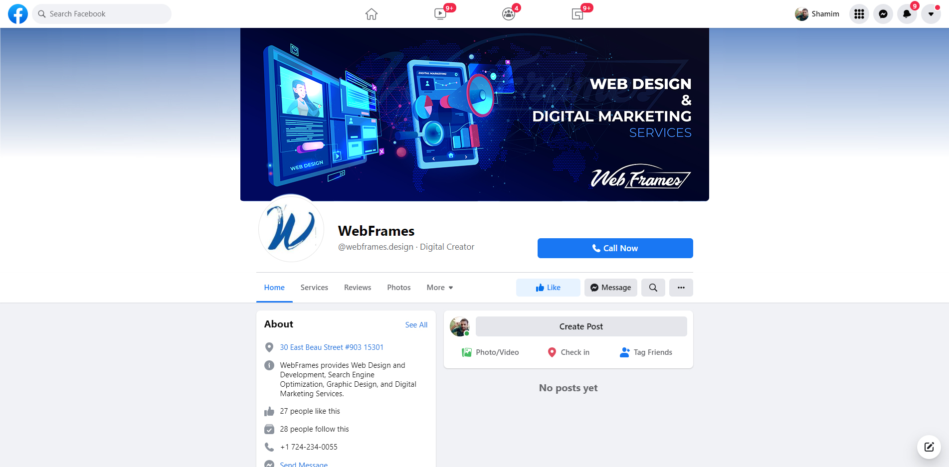 Facebook-Design von Shamim_Design für WebFrames | Design #27589748