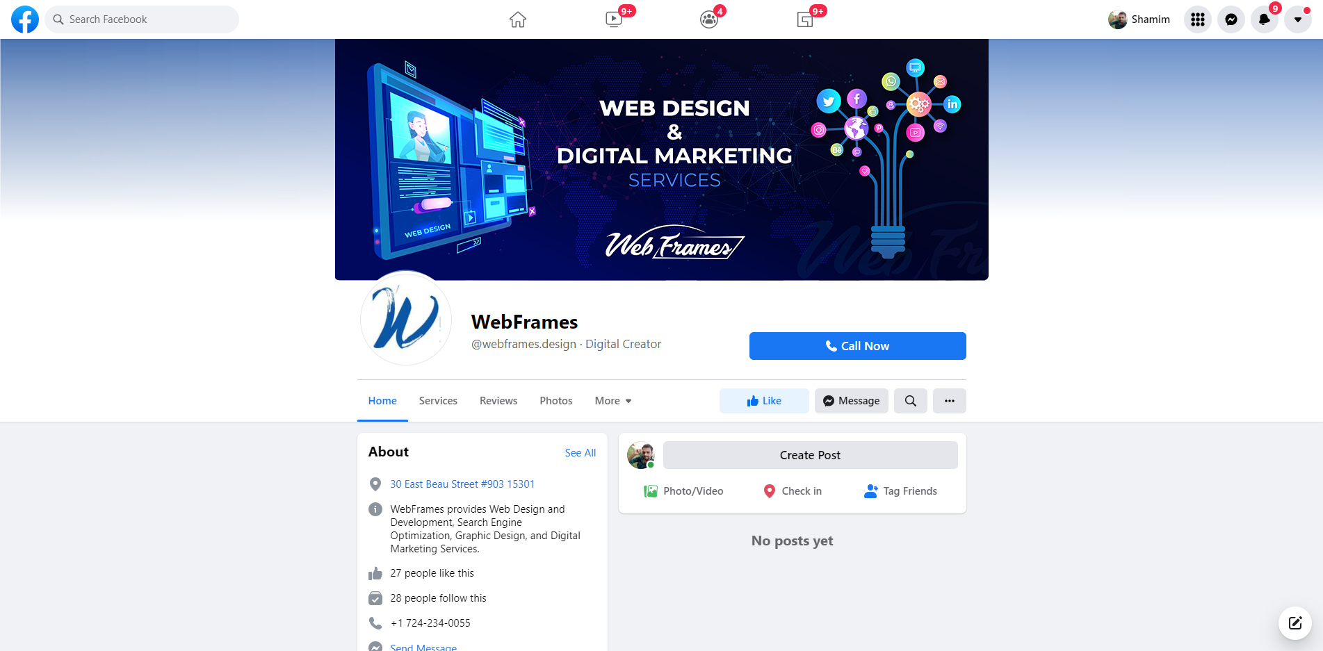 Facebook Design by Shamim_Design for WebFrames | Design #27589788