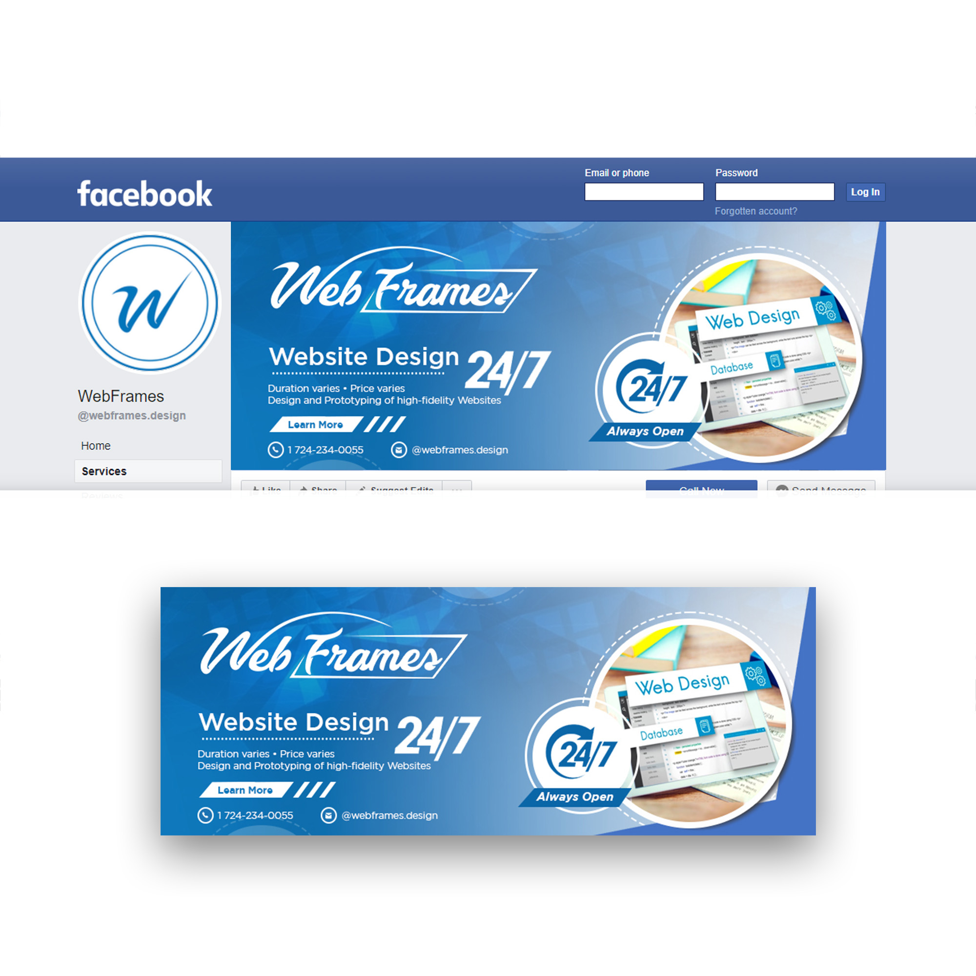 Facebook-Design von debdesign für WebFrames | Design #27632416