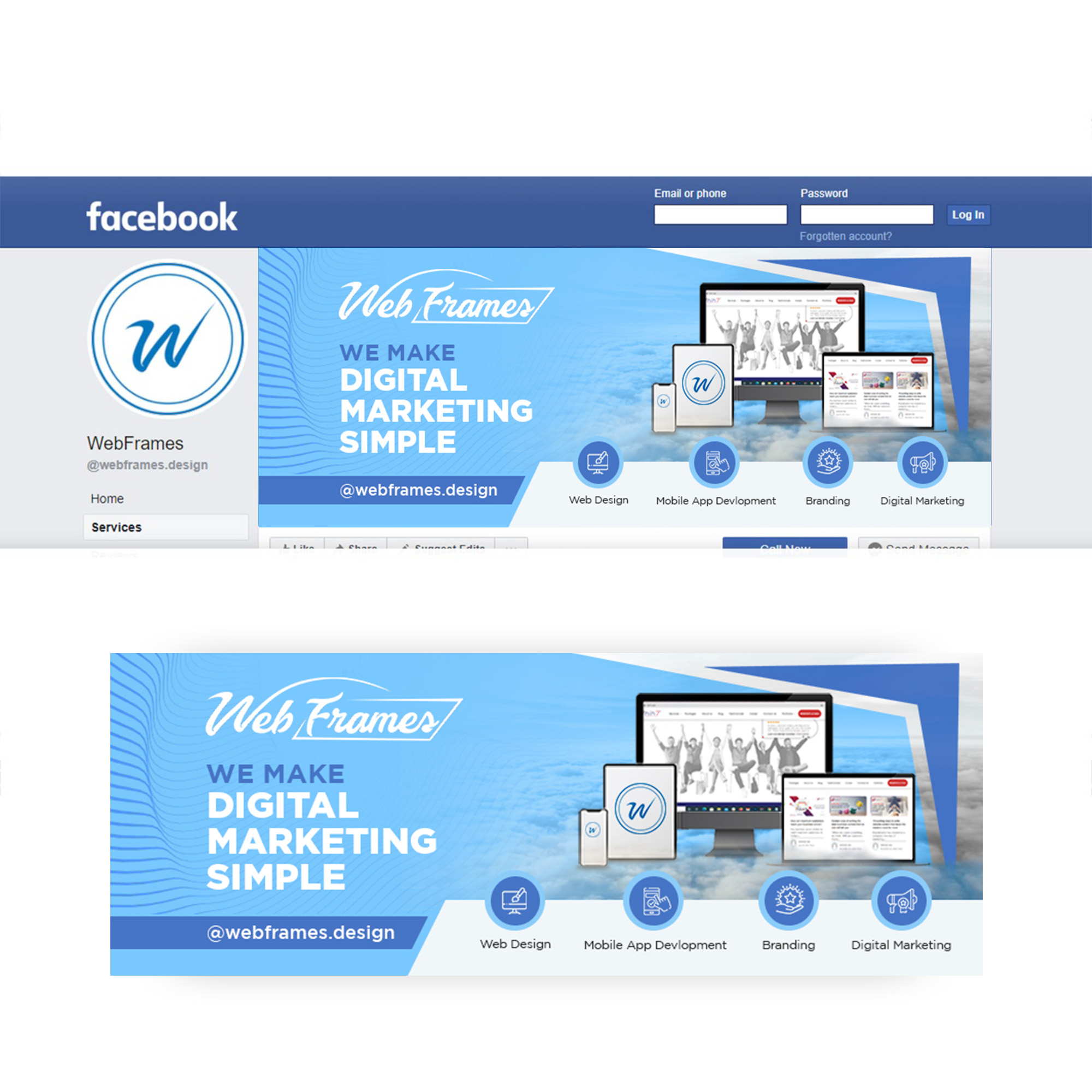 Diseño de Facebook por debdesign para WebFrames | Diseño #27635967