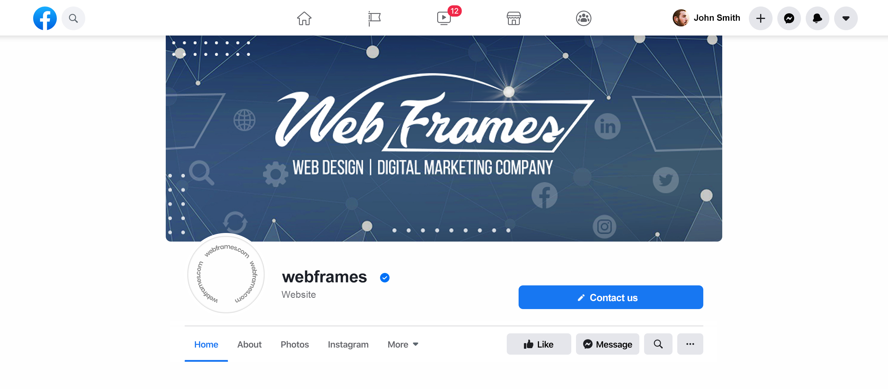 Facebook Design by SAI DESIGNS for WebFrames | Design #27605621