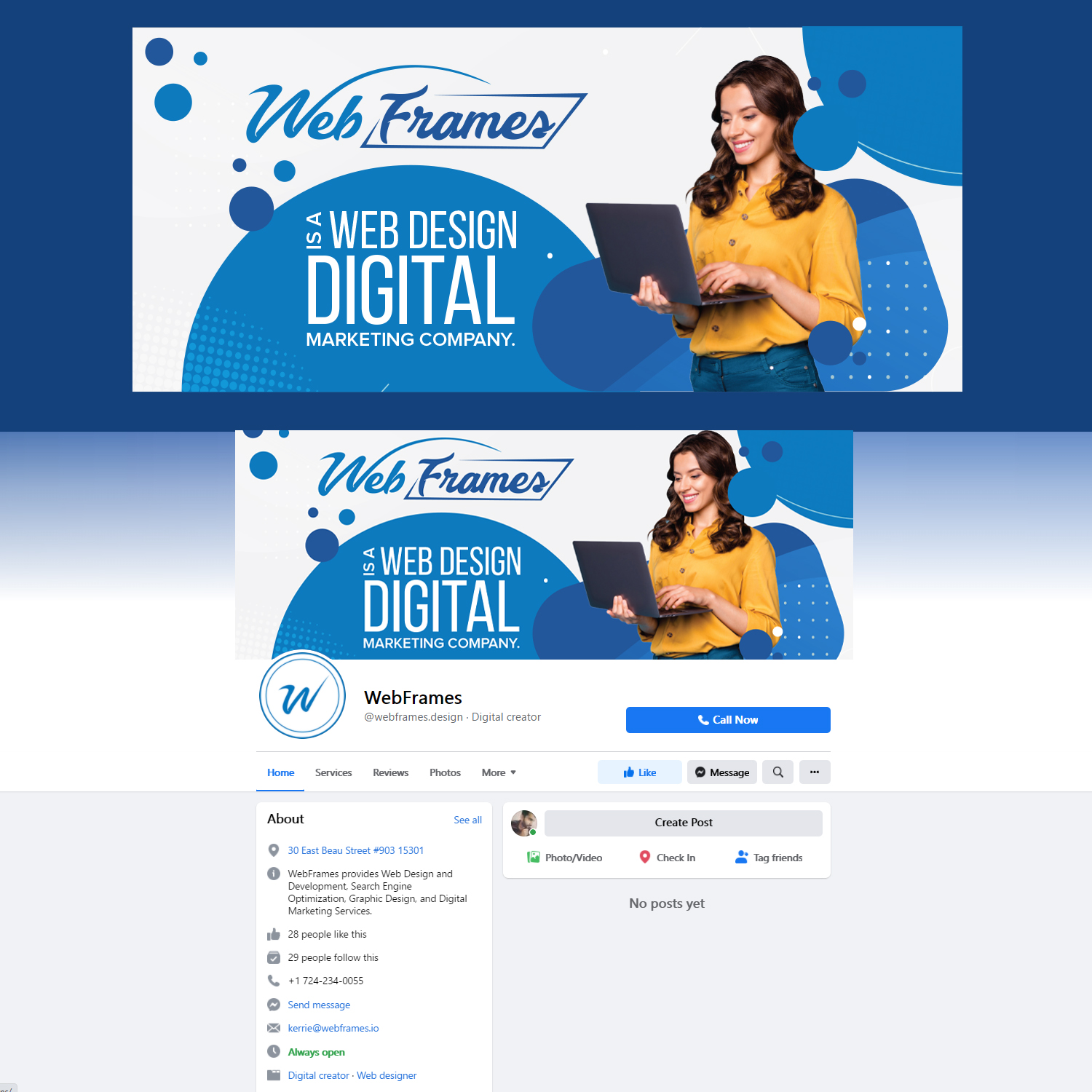 Facebook Design by Maxo-Biz for WebFrames | Design #27596537