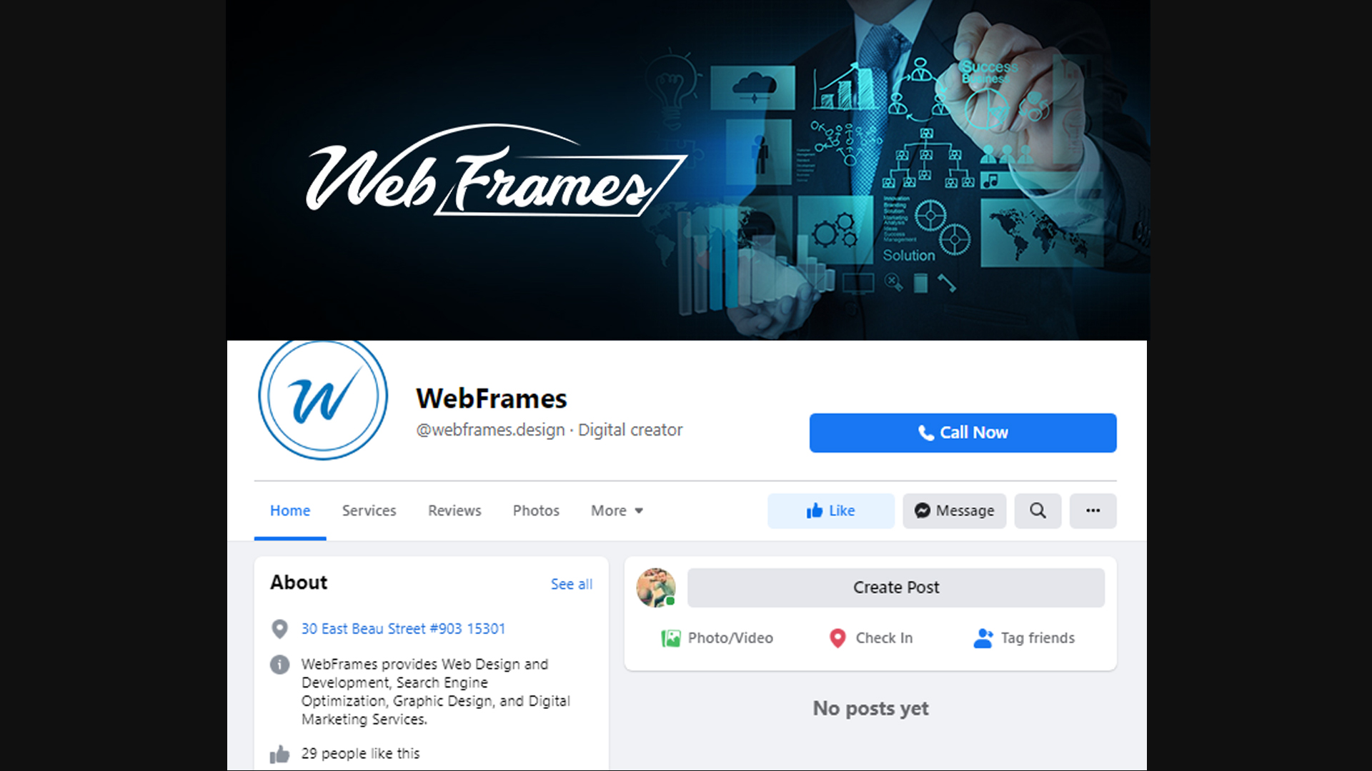 Facebook-Design von aj für WebFrames | Design #27604625