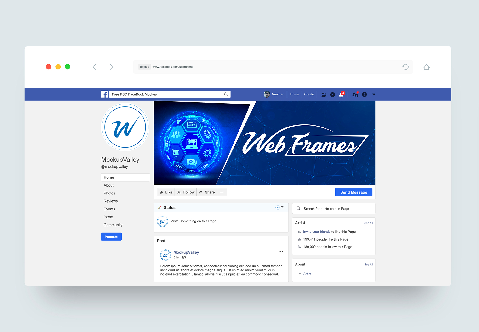 Facebook Design by colourstreak for WebFrames | Design #27594360