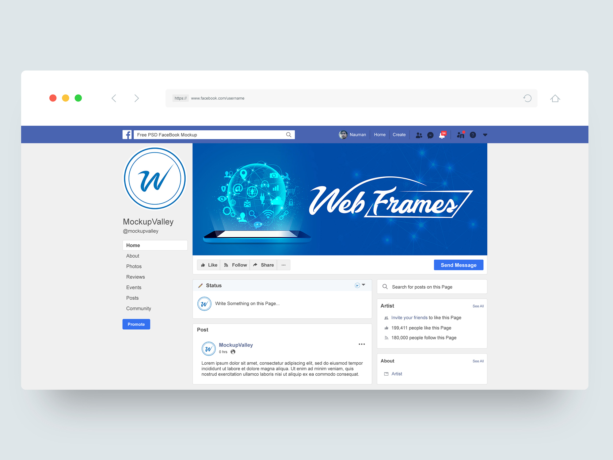 Facebook Design by colourstreak for WebFrames | Design #27594365