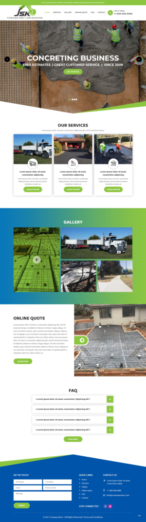 JSK Concreting and Excavation website design | Wix Design by pb
