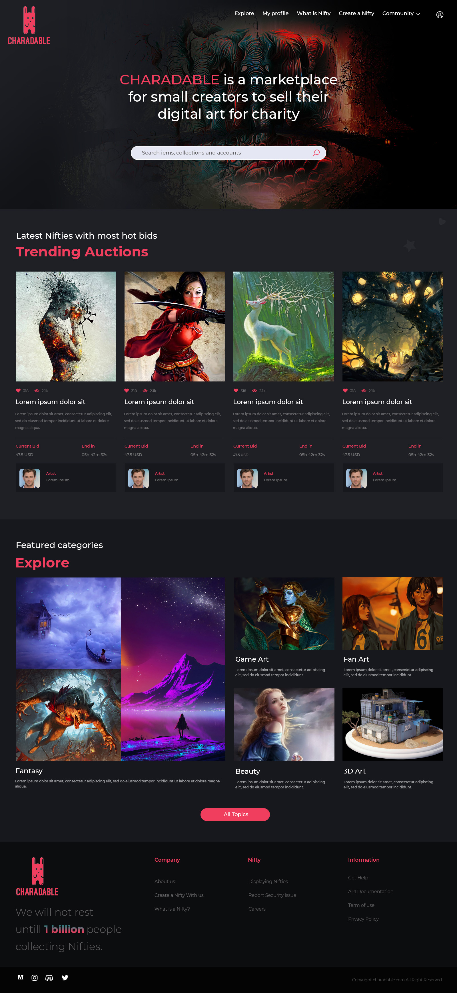 Web Design by Chikki for Charadable | Design #27633119