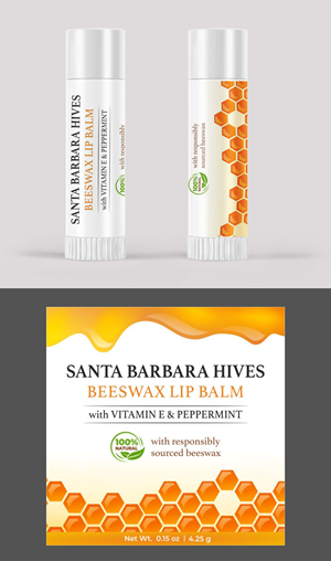 Lip Balm Label for Santa Barbara Hives | Design Étiquette par ecorokerz