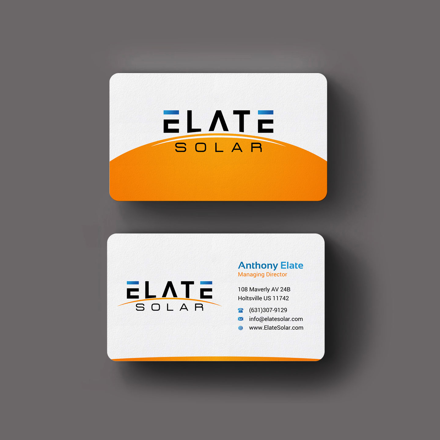 Business Card Design by INDIAN_Ashok for Elate Solar | Design #27625783