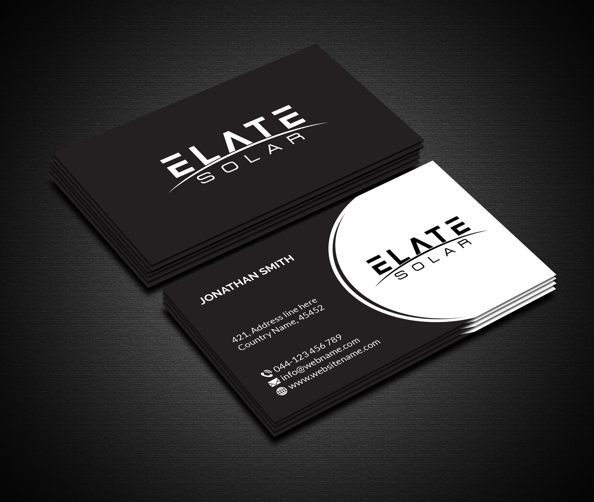 Business Card Design by Creations Box 2015 for Elate Solar | Design #27629498