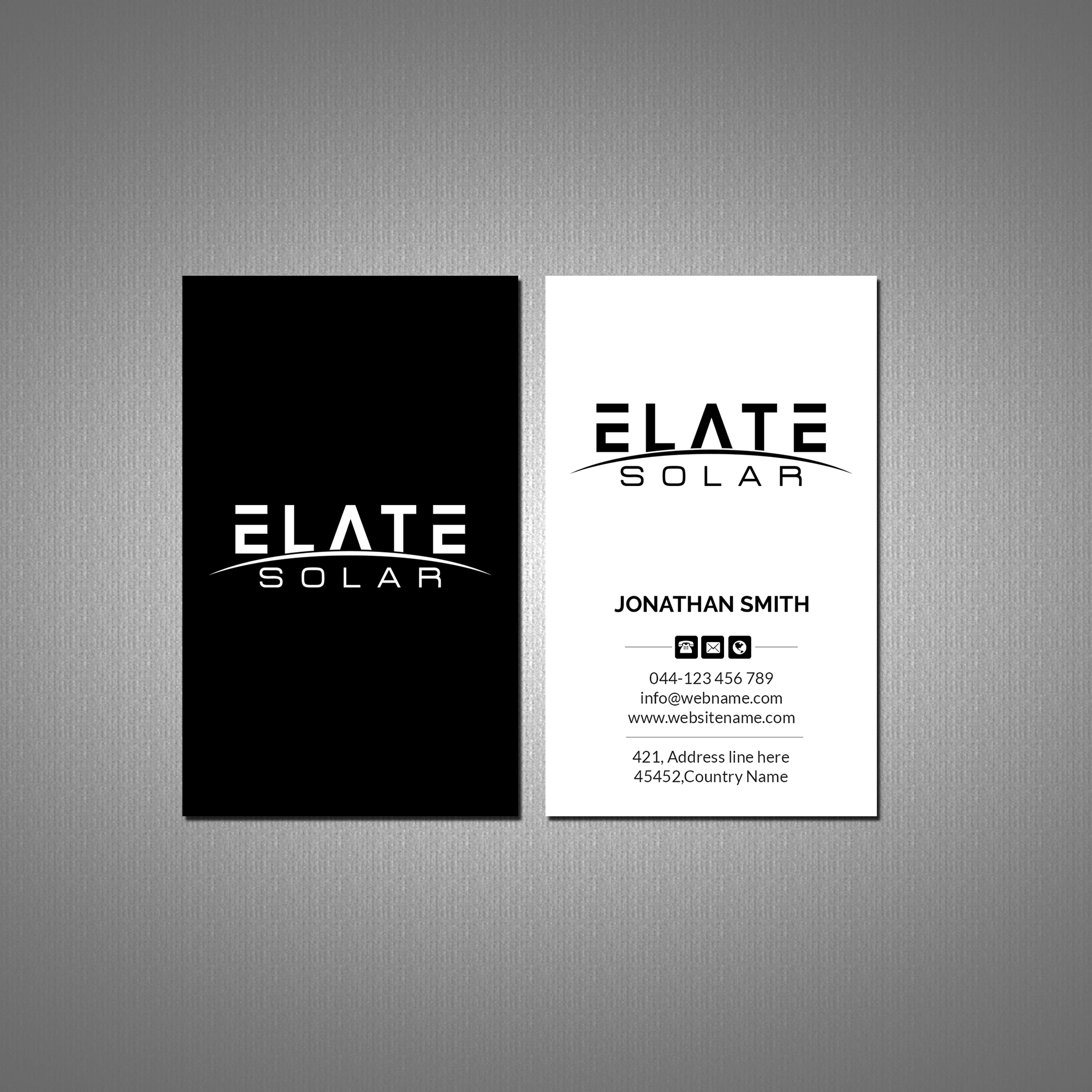 Business Card Design by Creations Box 2015 for Elate Solar | Design #27629501