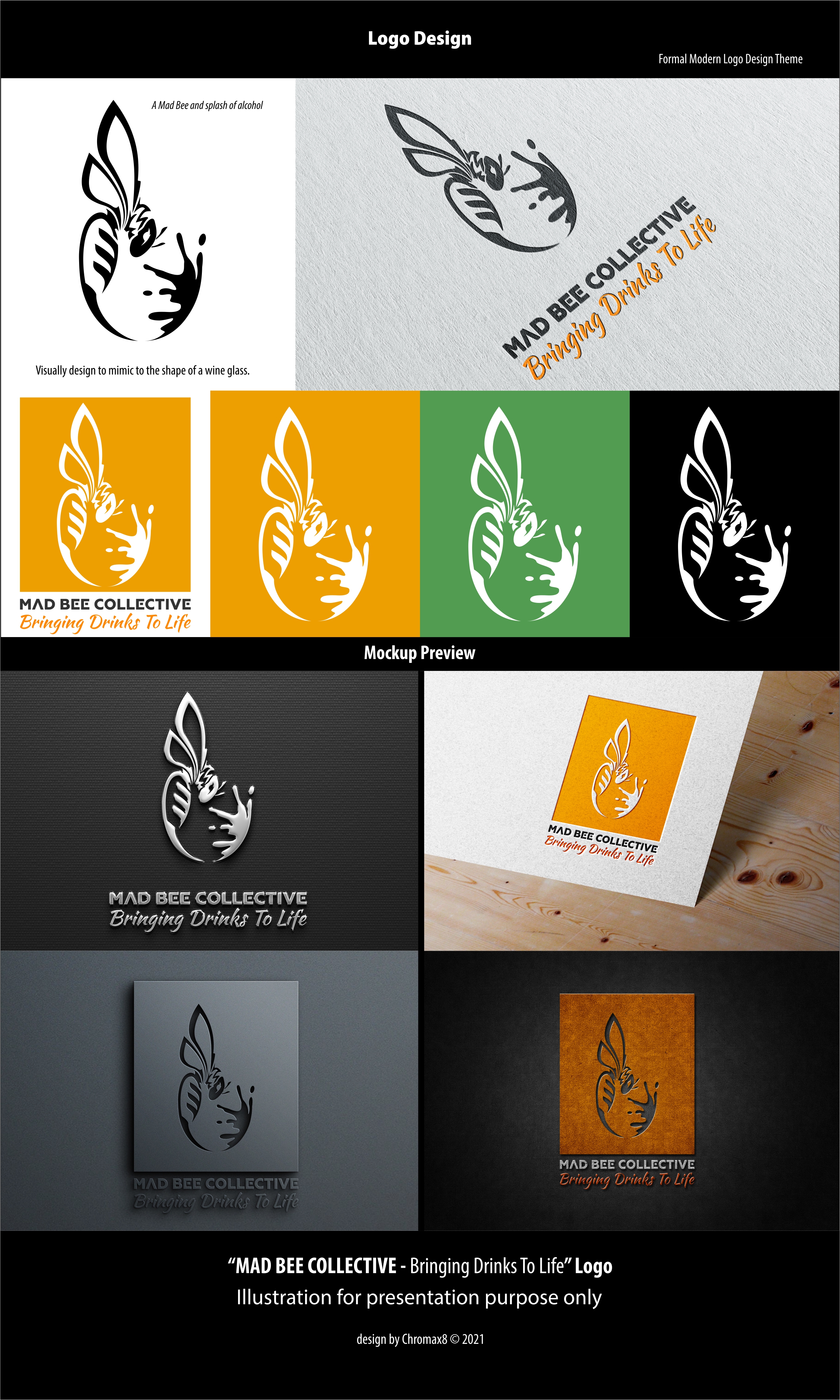 Logo Design by Chromax8 for Mad Bee Collective | Design #27663975