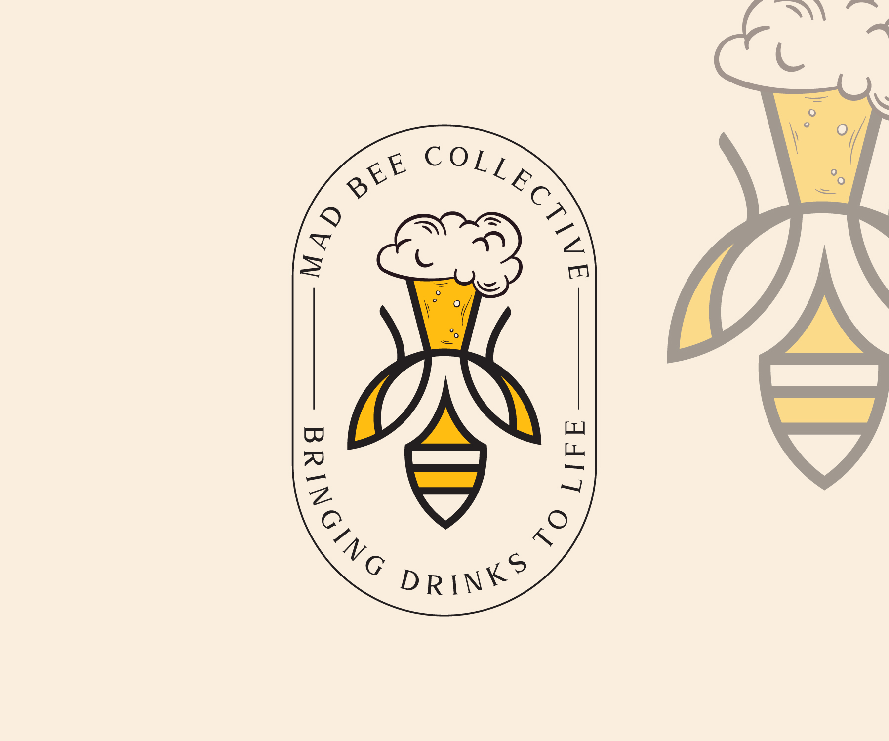 Logo Design by AnteMeridiem for Mad Bee Collective | Design #27650983