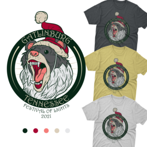 Black Bear Santa Clause T-shirt | T-Shirt-Design von delegacydesign