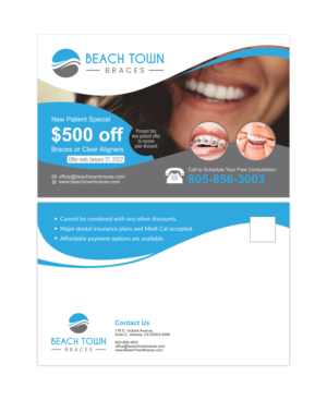 Design de Carte Postale par adiazudin pour Beach Town Braces | Design : #27649206
