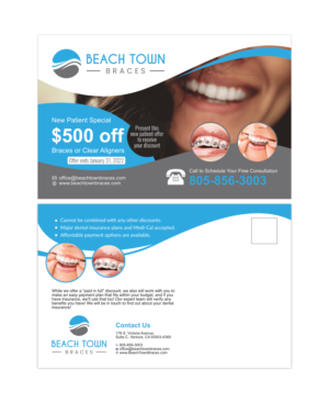 Postcard Design by adiazudin for Beach Town Braces | Design: #27651893