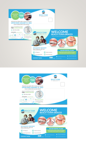 Design de Carte Postale par debdesign pour Beach Town Braces | Design : #27644243